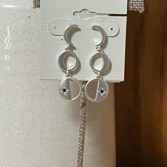 Lucky Brand Silver and Blue Dangle Earrings - Picture 6 of 6